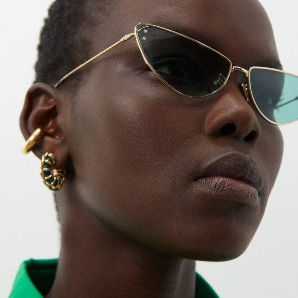 Dior MISSDIOR B1U B0O0 Cat Eye Sunglasses - Gold/Green - Picture 5 of 11